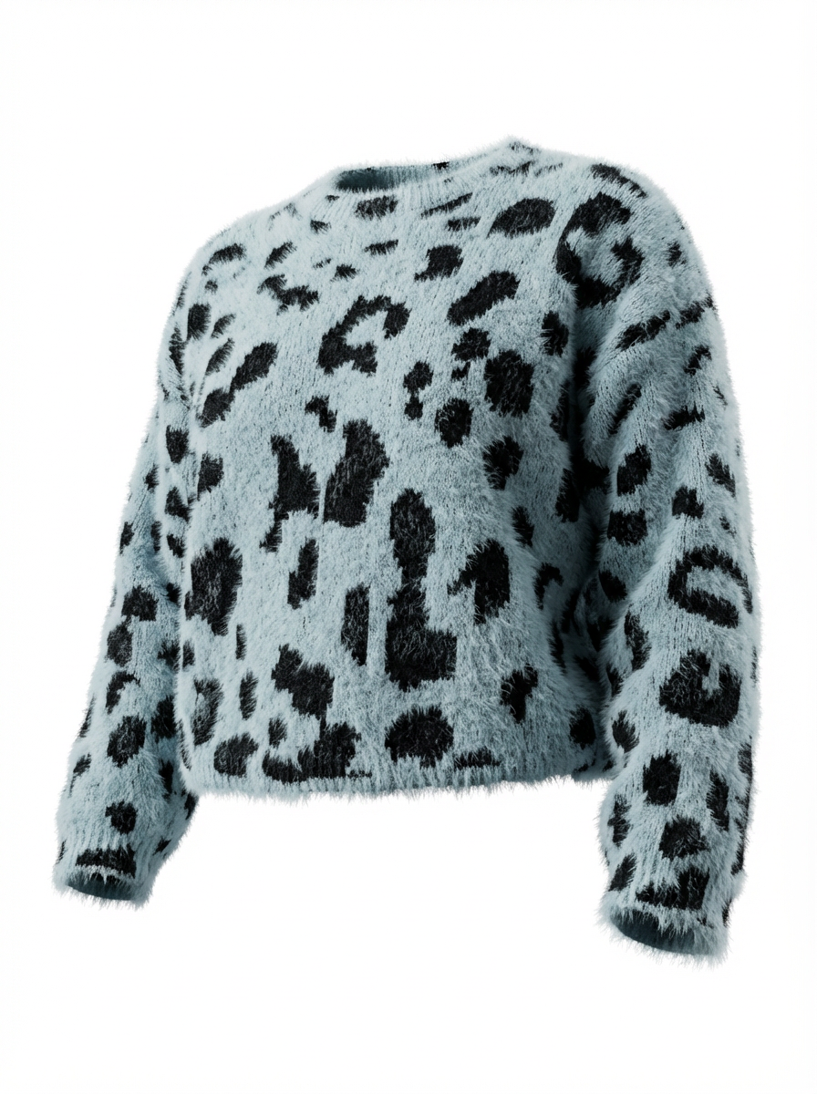 MIVAMA Pullover “Sky Leopard Crop”