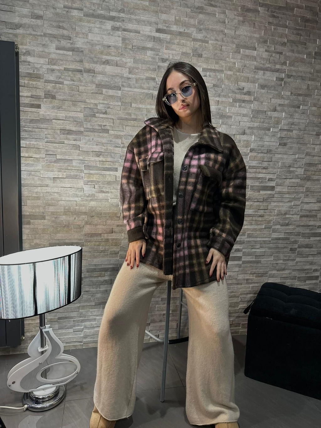 MIVAMA camicione “QuadroLana Oversize”