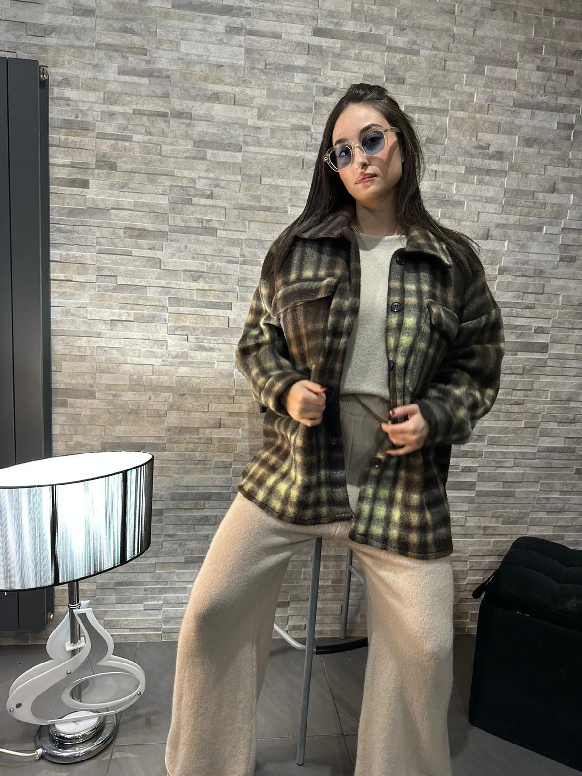 MIVAMA camicione “QuadroLana Oversize”