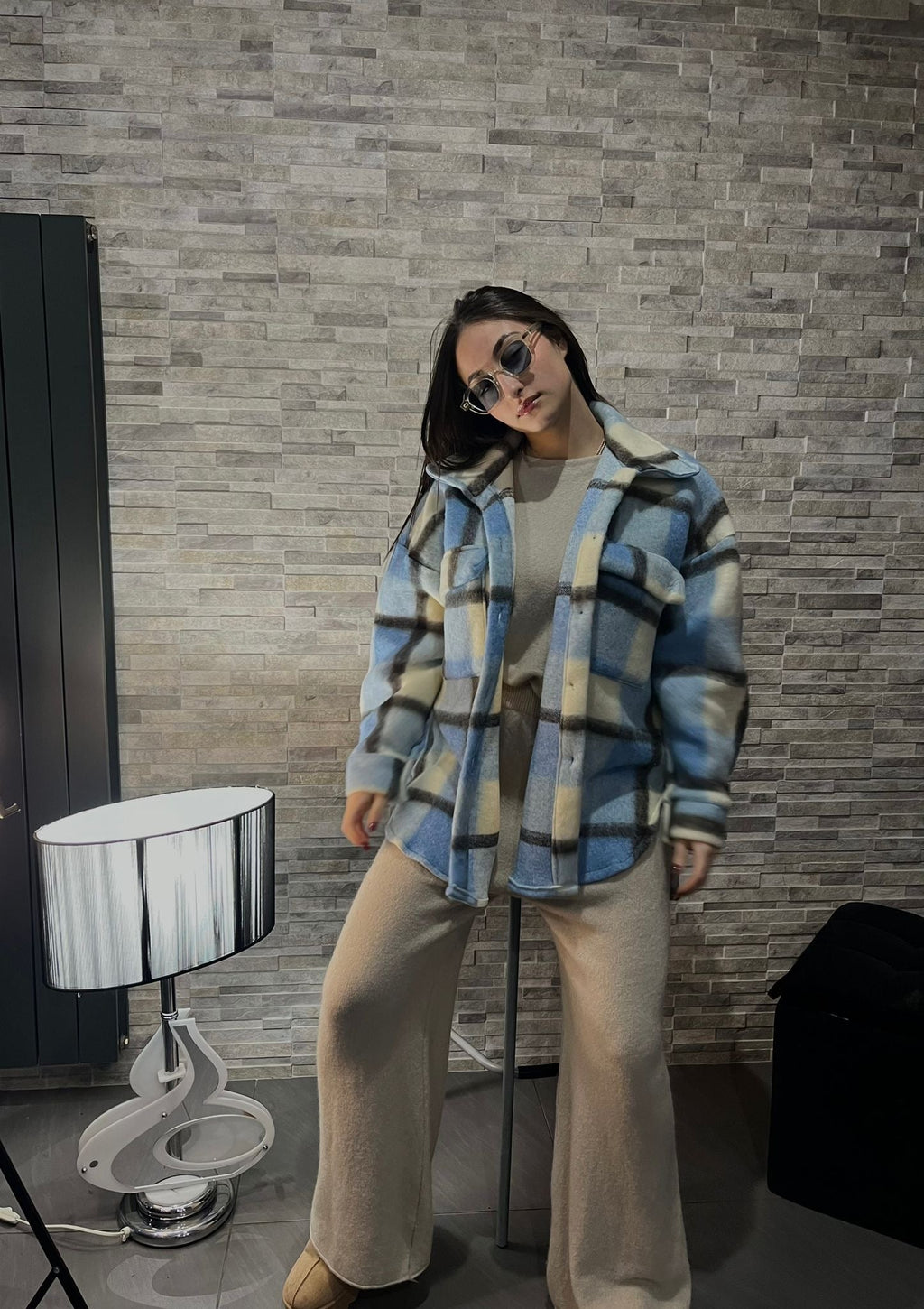 MIVAMA camicione “QuadroLana Oversize”