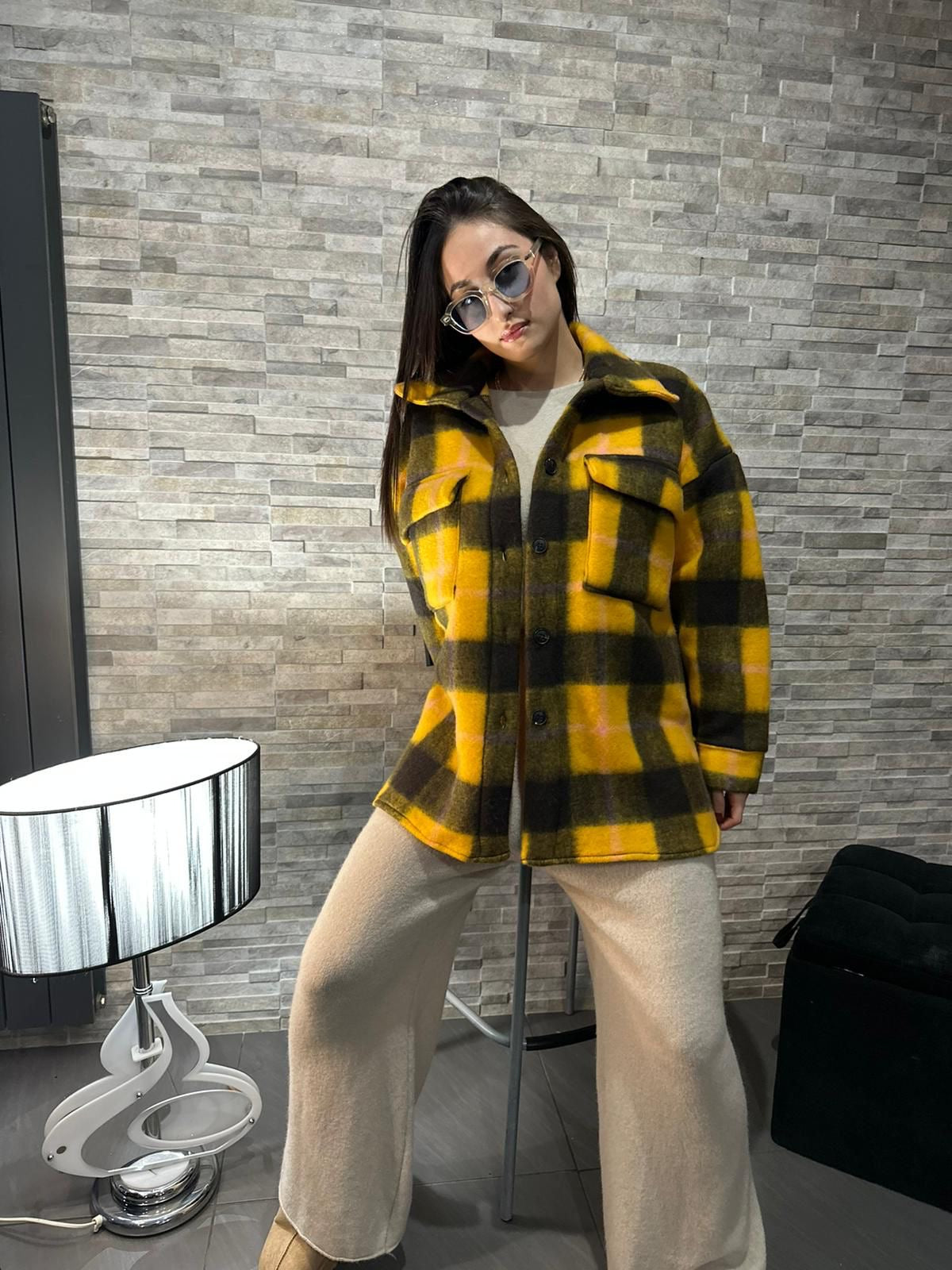 MIVAMA camicione “QuadroLana Oversize”